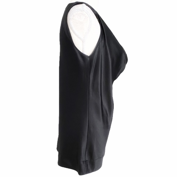 DKNY BLACK SILK BLEND COWL NECK FORMAL TANK TOP - 4 - Picture 2 of 7